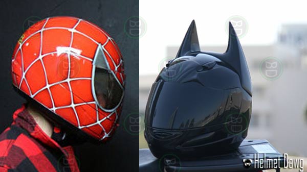casco di batman e spiderman